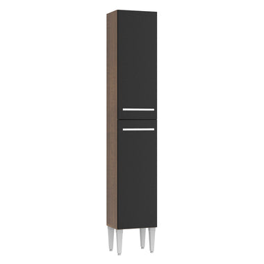 Mueble de Cocina Armario Vertical Emilly 2 Puertas Marrón/Negro