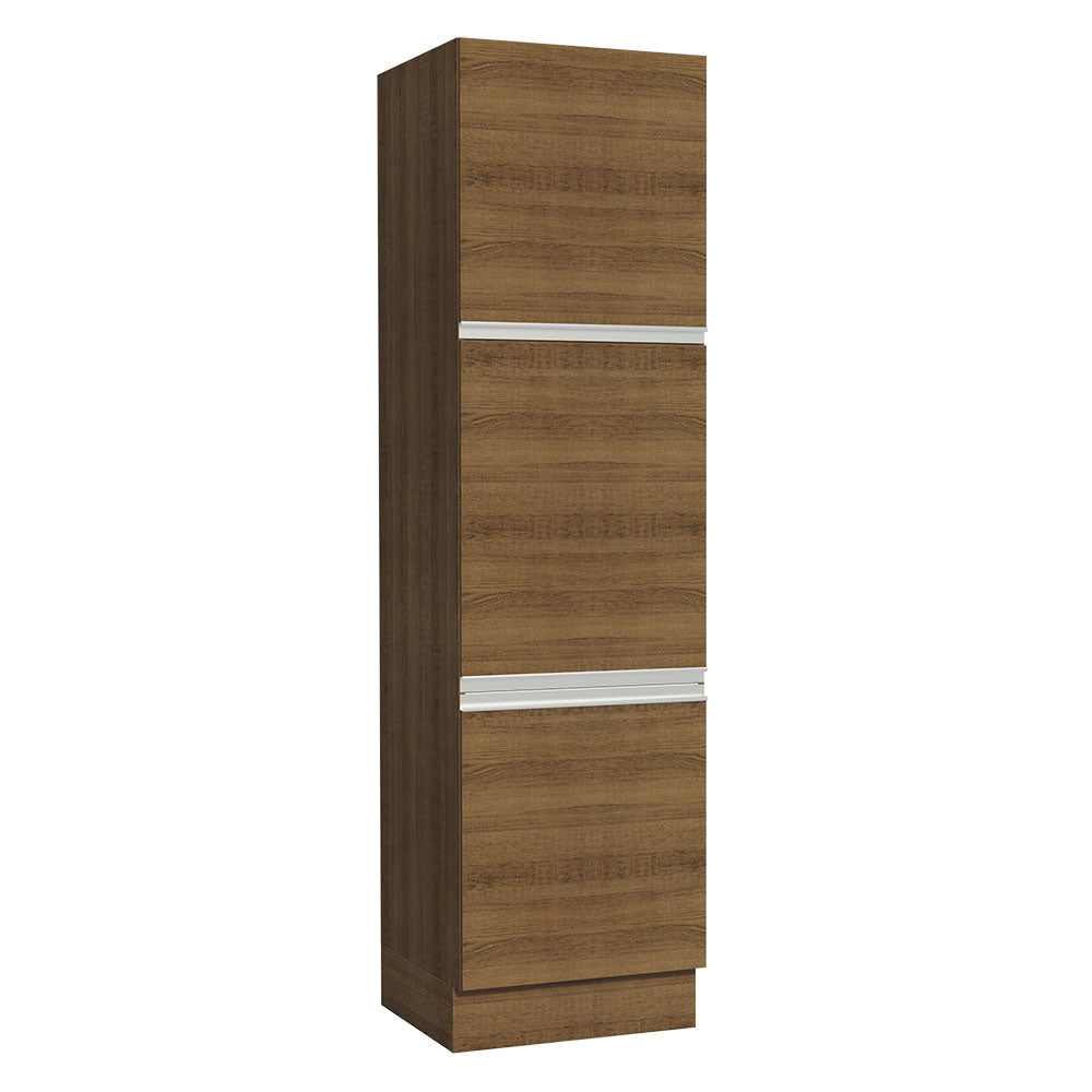 Mueble de Cocina Armario Vertical Glamy 3 Puertas Marrón