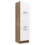 Mueble de Cocina Armario Vertical Agata 3 Puertas Marrón/Blanco