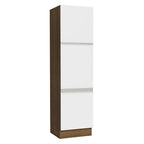 Mueble de Cocina Armario Vertical Glamy 3 Puertas Marrón/Blanco