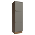 Mueble de Cocina Armario Vertical Vik 60 cm con 3 Puertas Marrón/Gris