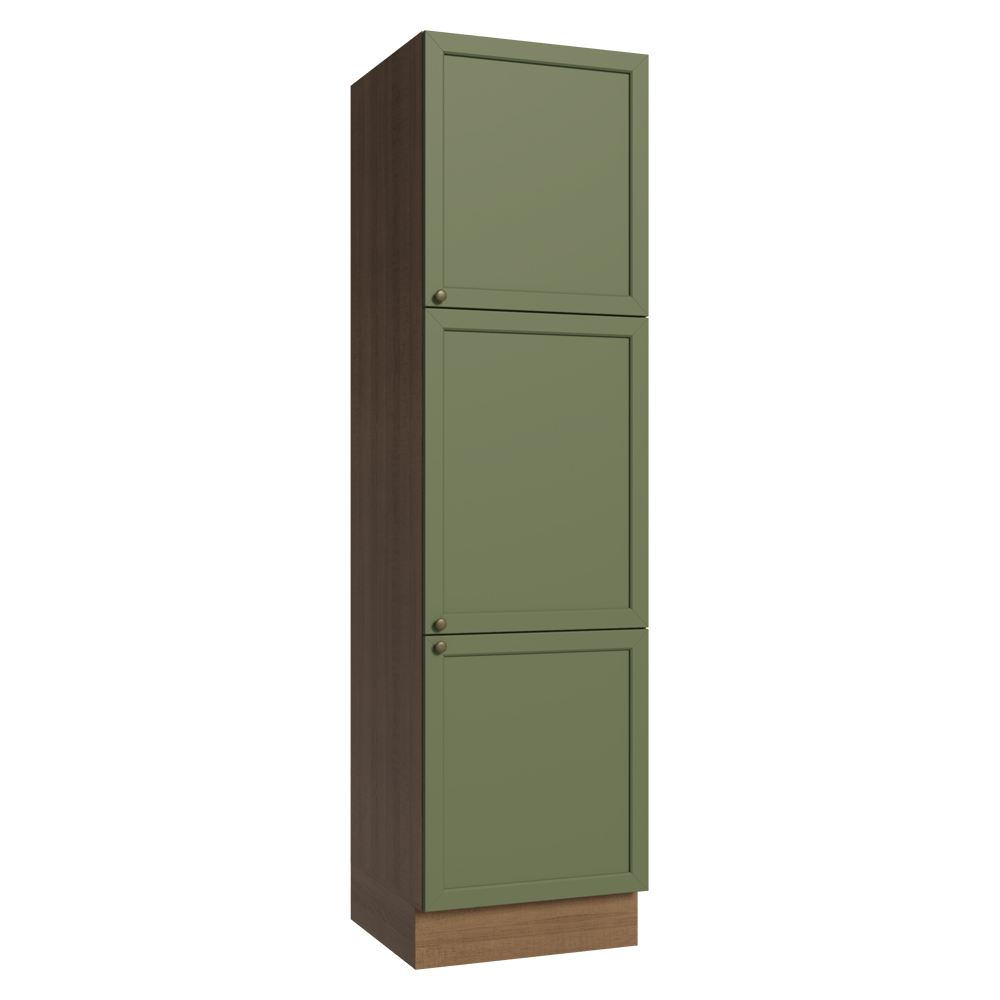 Mueble de Cocina Armario Vertical Vik 60 cm con 3 Puertas Marrón/Verde