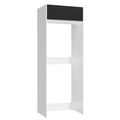 Mueble de Cocina para Nevera Glamy 1 Puerta Abatible Blanco/Negro