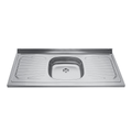 Lavaplatos Tramontina de Acero Inoxidable 120 x 52 cm con Poceta Central y Escurridor