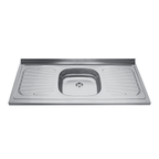 Lavaplatos Tramontina de Acero Inoxidable 120 x 52 cm con Poceta Central y Escurridor