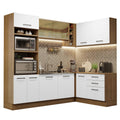 Cocina Integral de Esquina Agata 4.00 m Marrón/Blanco 01