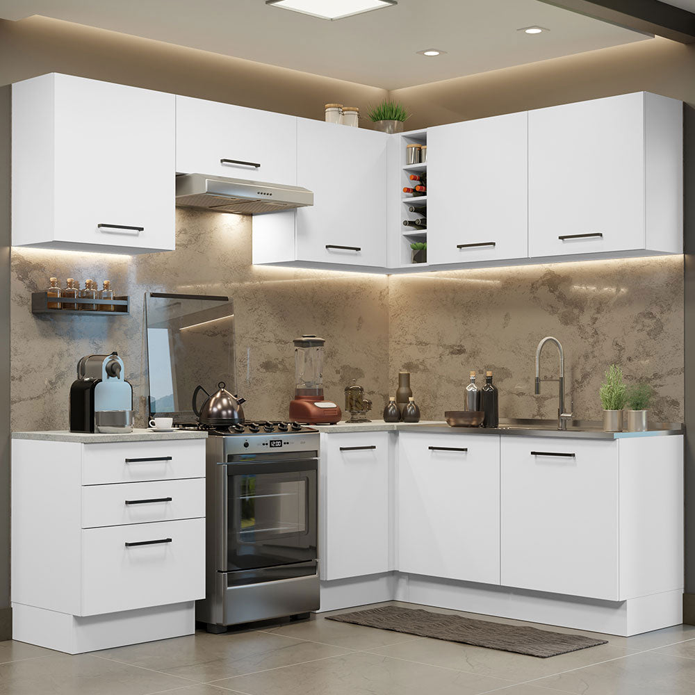 Cocina Integral de Esquina Agata 4.00 m Blanco 02