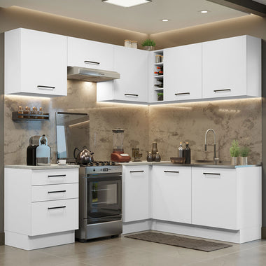 Cocina Integral de Esquina Agata 4.00 m Blanco 02