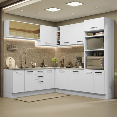 Cocina Integral de Esquina Agata 4.60 m Blanco 01