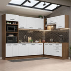 Cocina Integral de Esquina Agata 4.80 m Marrón/Blanco 01