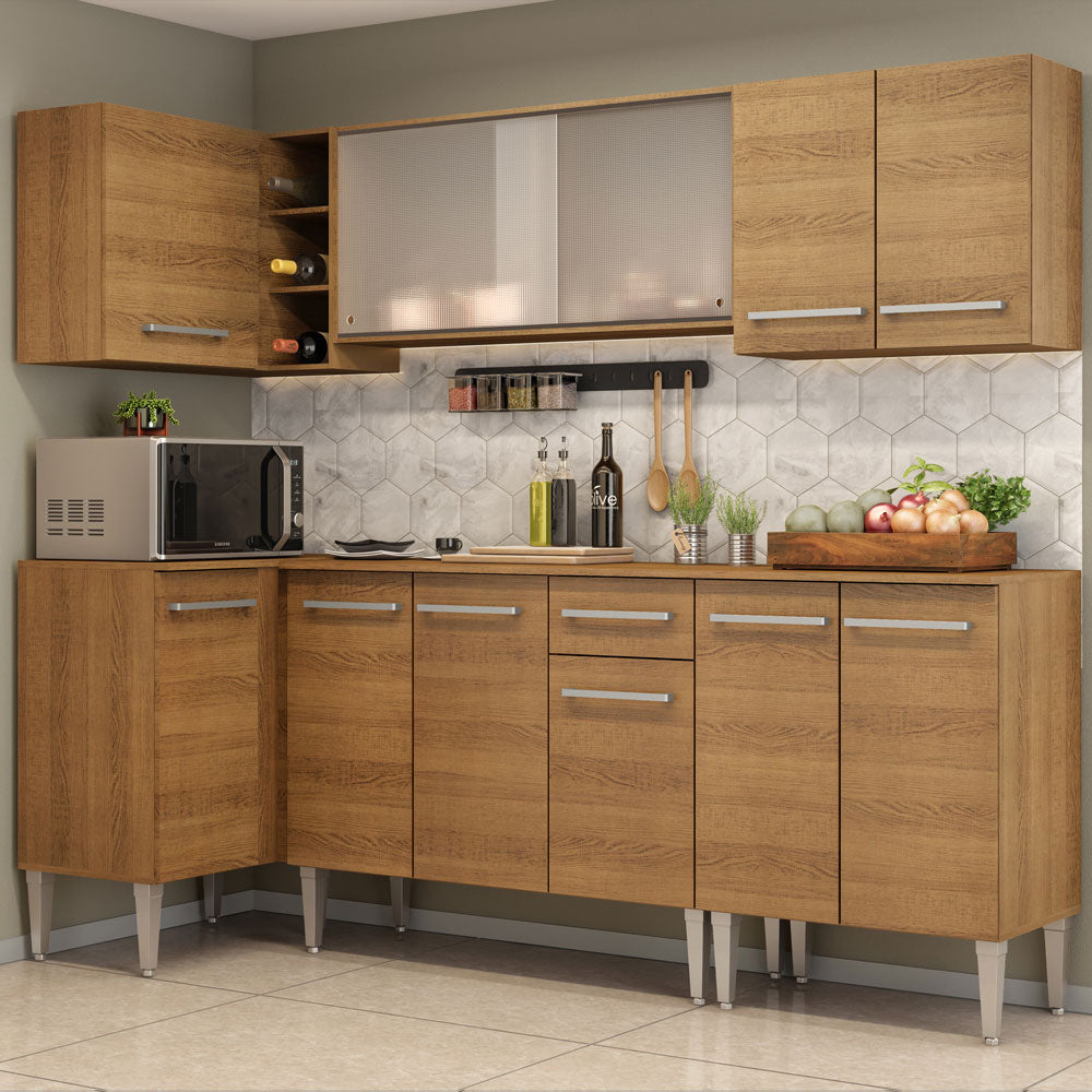 Cocina Integral de Esquina Emilly Point 2.90 m Marrón