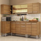Cocina Integral de Esquina Emilly Play 2.90 m Marrón