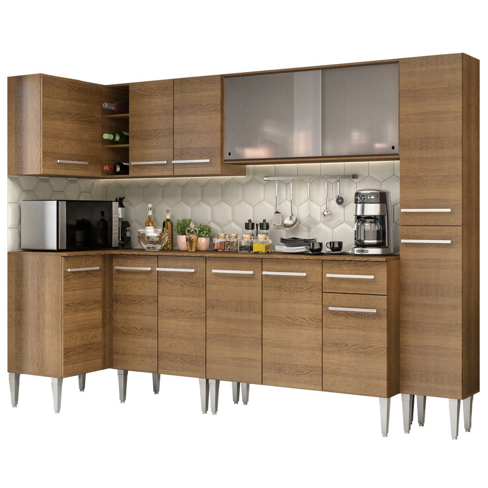 Cocina Integral de Esquina Emilly Space 3.25 m Marrón