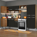 Cocina Integral de Esquina Emilly Sun 3.50 m Marrón/Negro