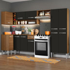 Cocina Integral de Esquina Emilly Sun 3.50 m Marrón/Negro