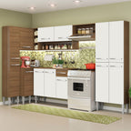 Cocina Integral de Esquina Emilly Love 3.85 m Marrón/Blanco