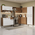 Cocina Integral de Esquina Emilly 4.20 m Marrón/Blanco 02