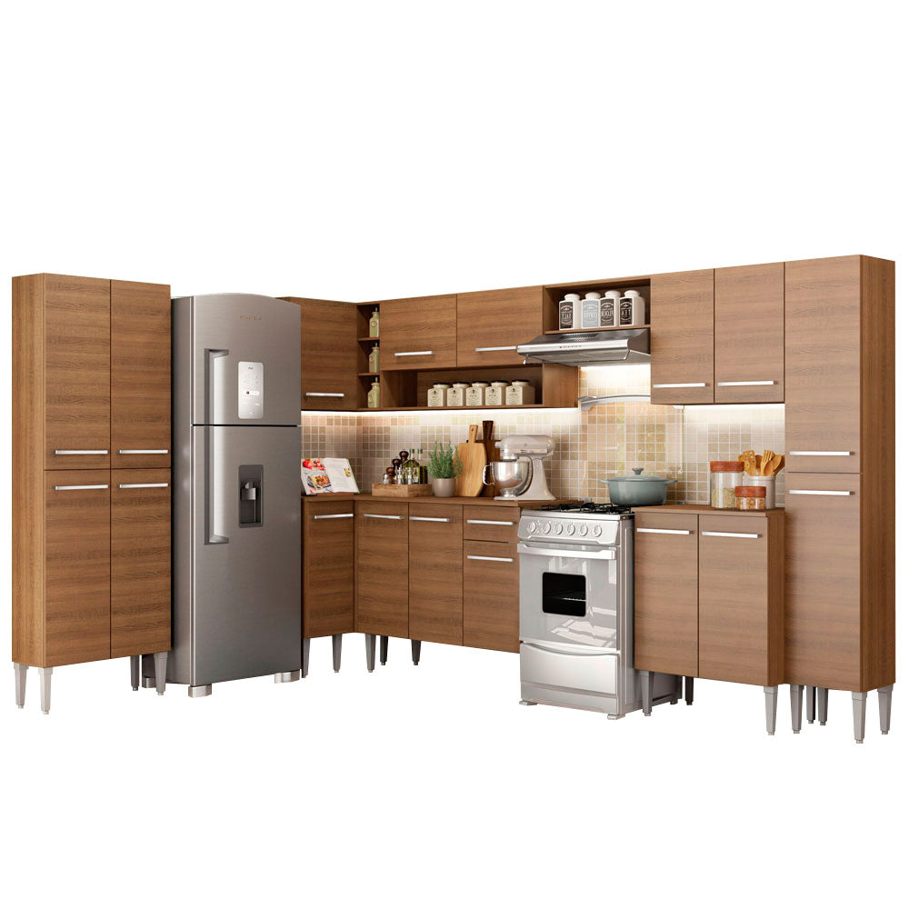 Cocina Integral de Esquina Emilly Live 5.15 m Marrón