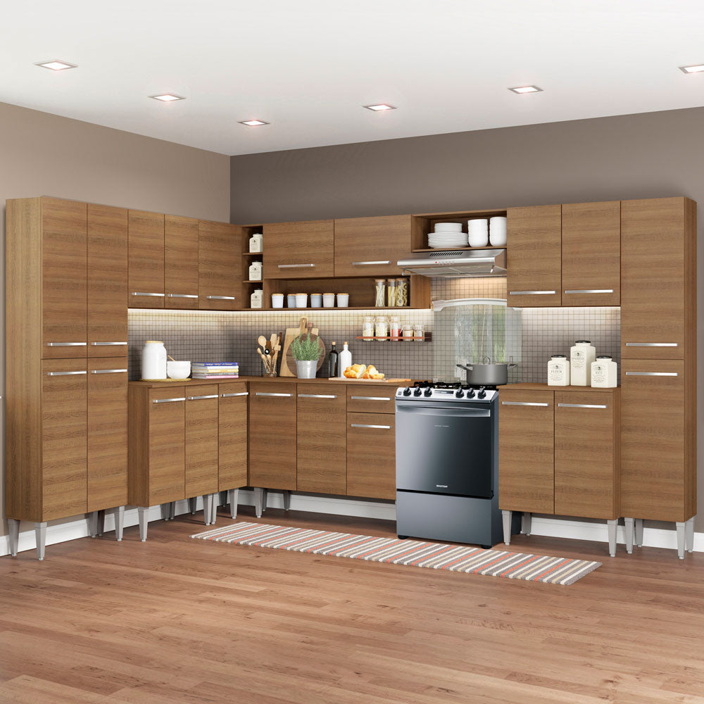 Cocina Integral de Esquina Emilly Big 5.15 m Marrón