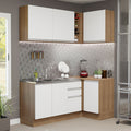Cocina Integral de Esquina Glamy 2.70 m Marrón/Blanco 01
