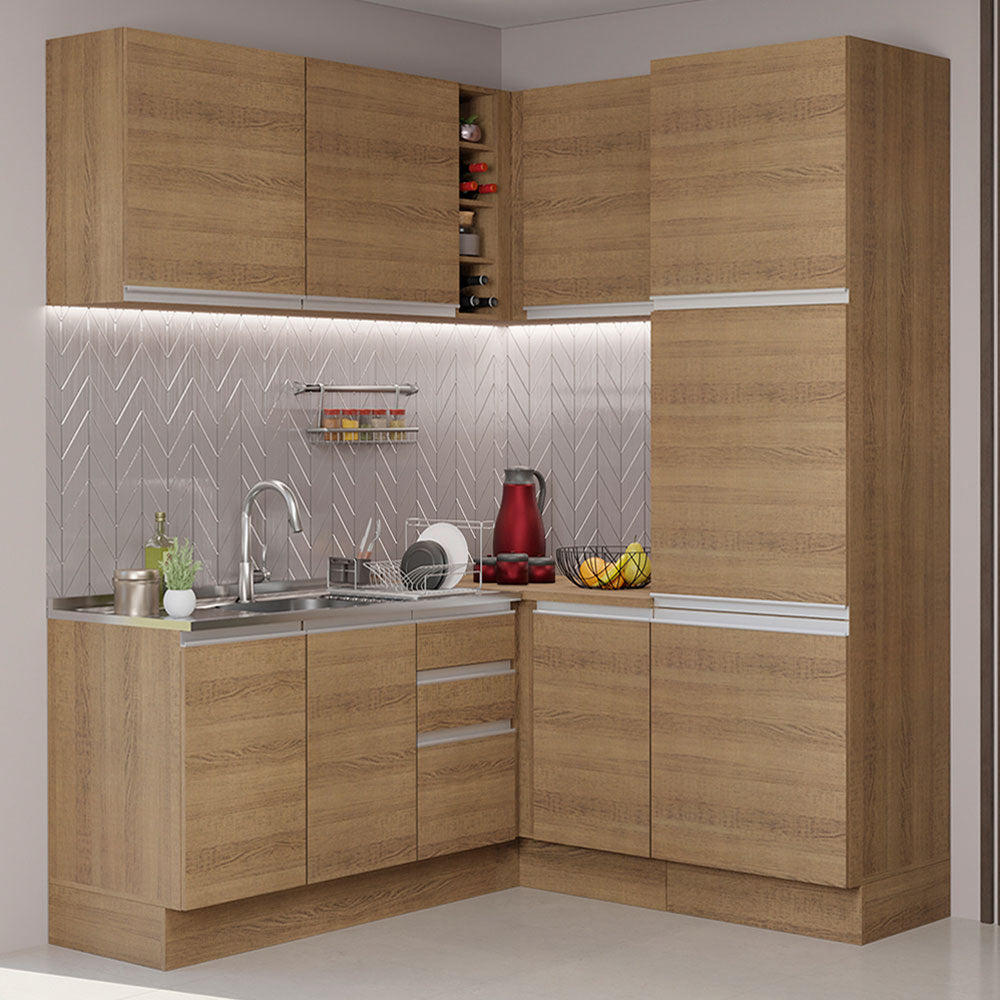 Cocina Integral de Esquina Glamy 3.30 m Marrón 01