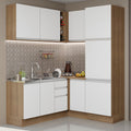 Cocina Integral de Esquina Glamy 3.30 m Marrón/Blanco 01