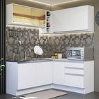 Cocina Integral de Esquina Glamy 3.30 m Blanco 02