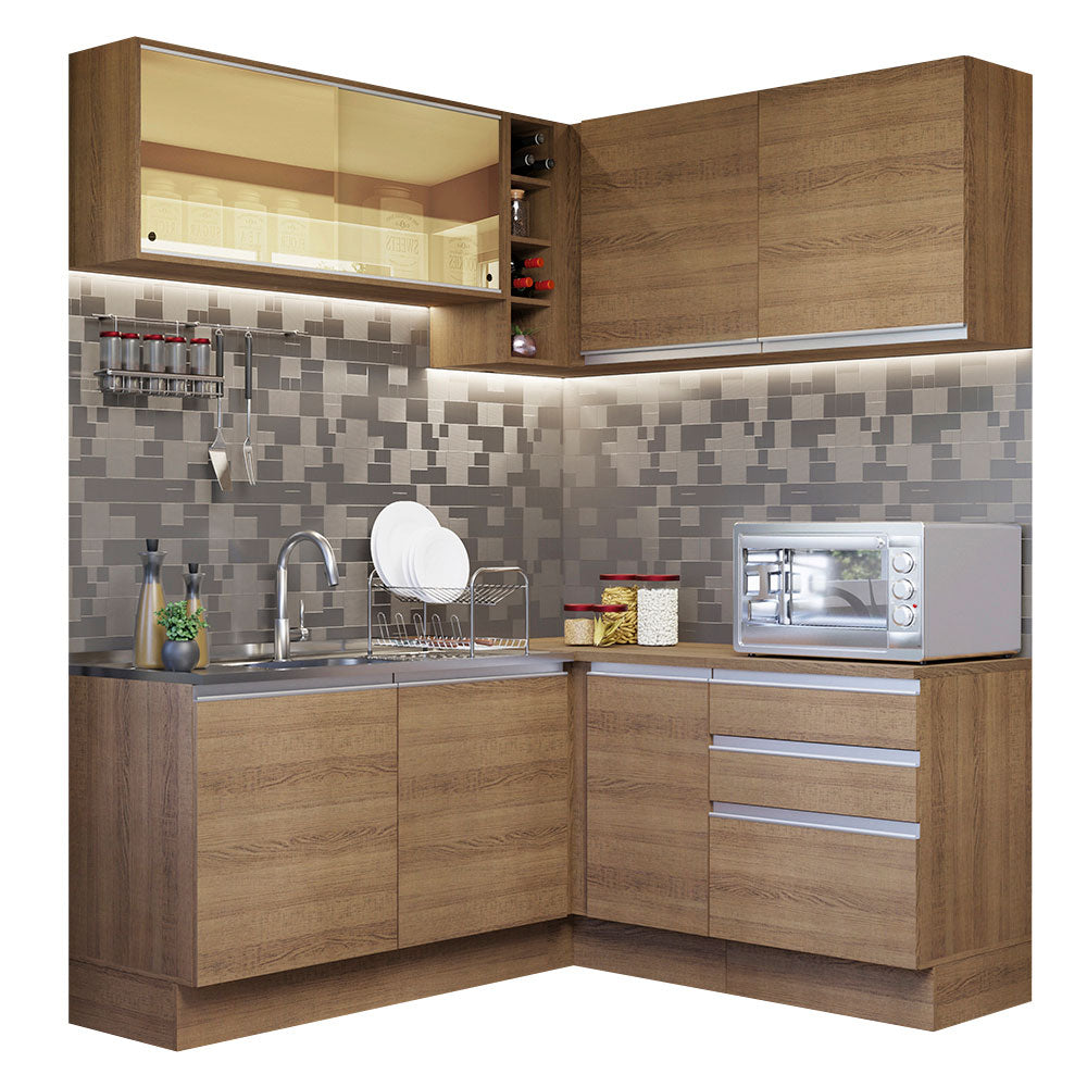 Cocina Integral de Esquina Glamy 3.30 m Marrón 02