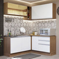 Cocina Integral de Esquina Glamy 3.30 m Marrón/Blanco 02