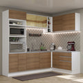 Cocina Integral de Esquina Glamy 4.00 m Blanco/Marrón 02