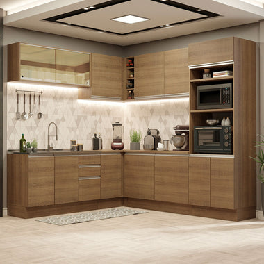 Cocina Integral de Esquina Glamy 4.60 m Marrón 01