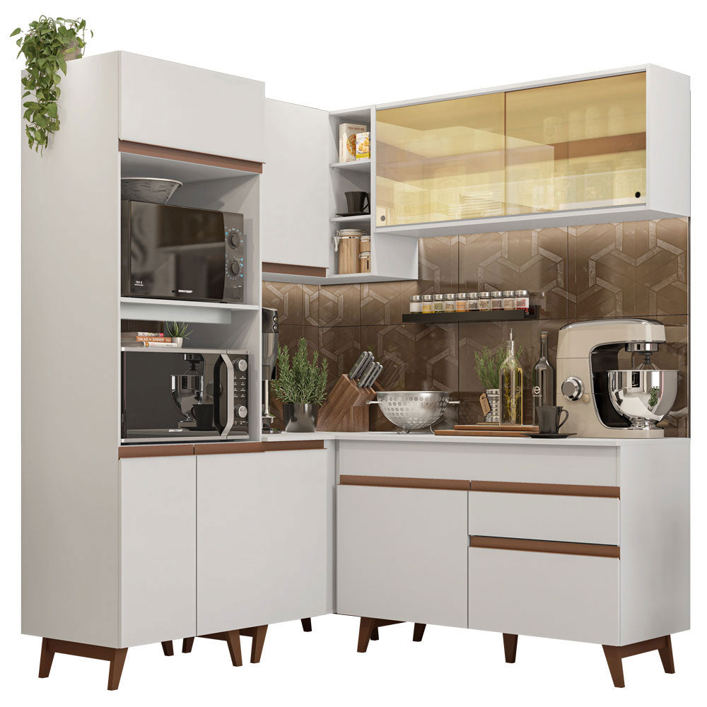 Cocina Integral de Esquina Reims 3.30 m con Encimera Blanco 01