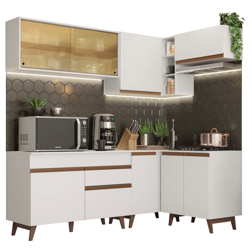Cocina Integral de Esquina Reims 3.30 m con Encimera Blanco 02