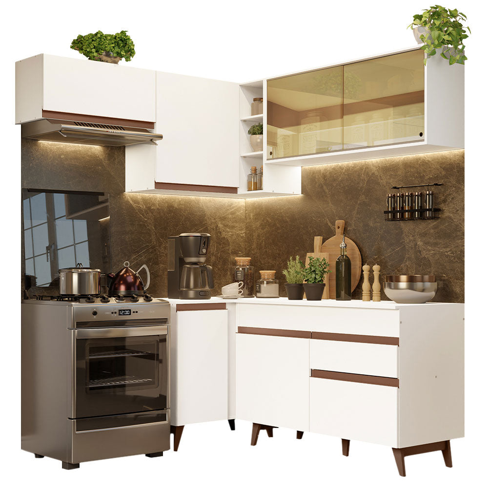 Cocina Integral de Esquina Reims 3.30 m con Encimera Blanco 03
