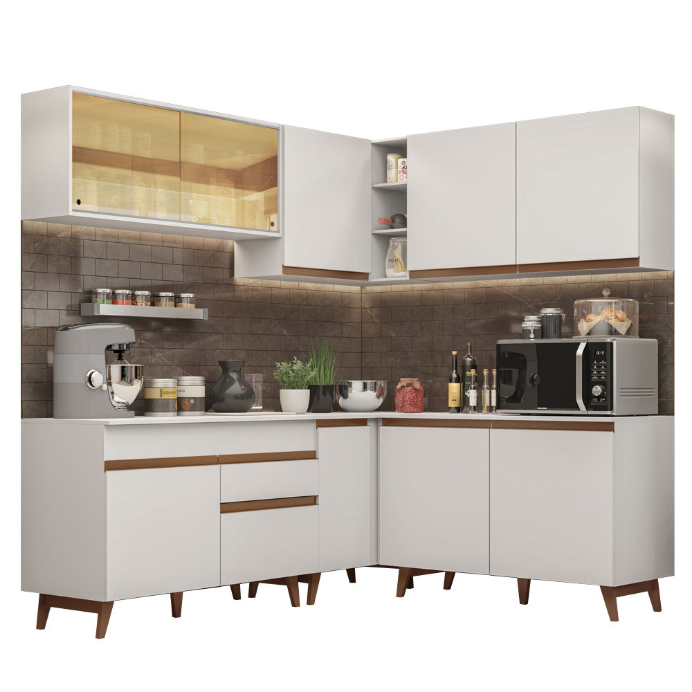 Cocina Integral de Esquina Reims 3.80 m con Encimera Blanco 01
