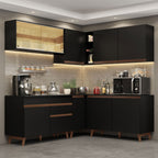 Cocina Integral de Esquina Reims 3.80 m con Encimera Negro 01
