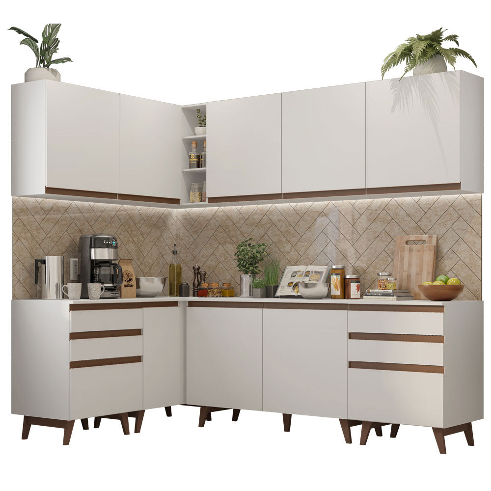 Cocina Integral de Esquina Reims 3.80 m con Encimera Blanco 02