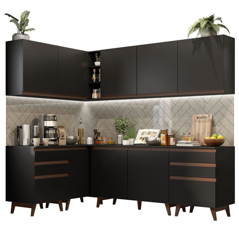 Cocina Integral de Esquina Reims 3.80 m con Encimera Negro 02
