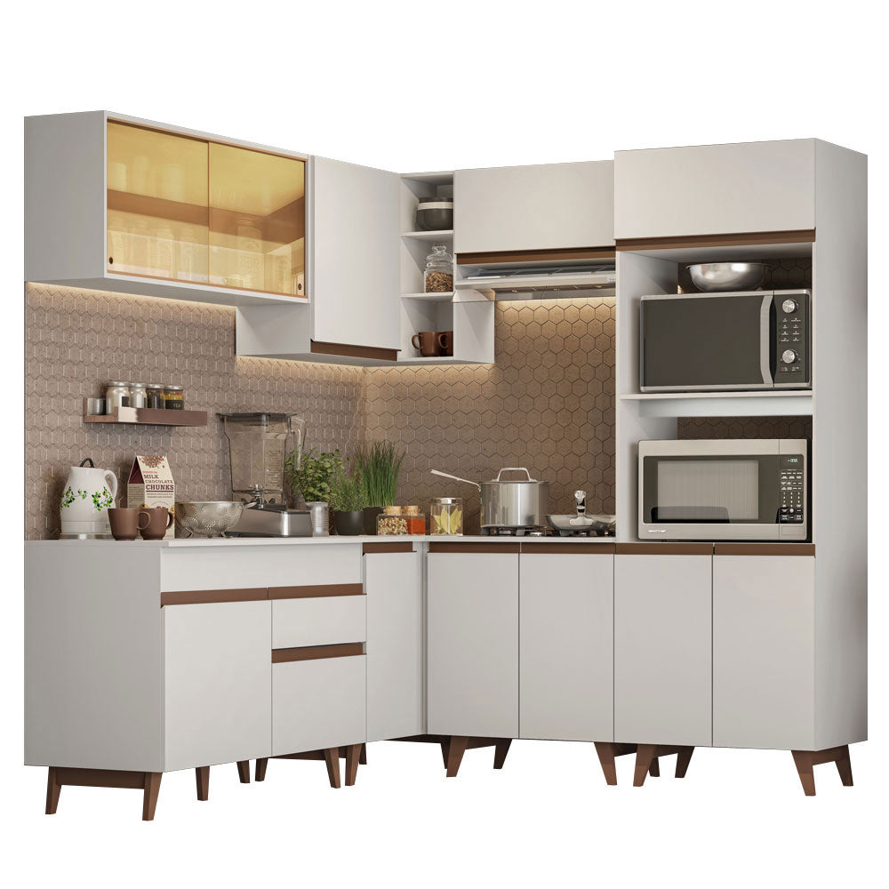 Cocina Integral de Esquina Reims 4.00 m con Encimera Blanco 01