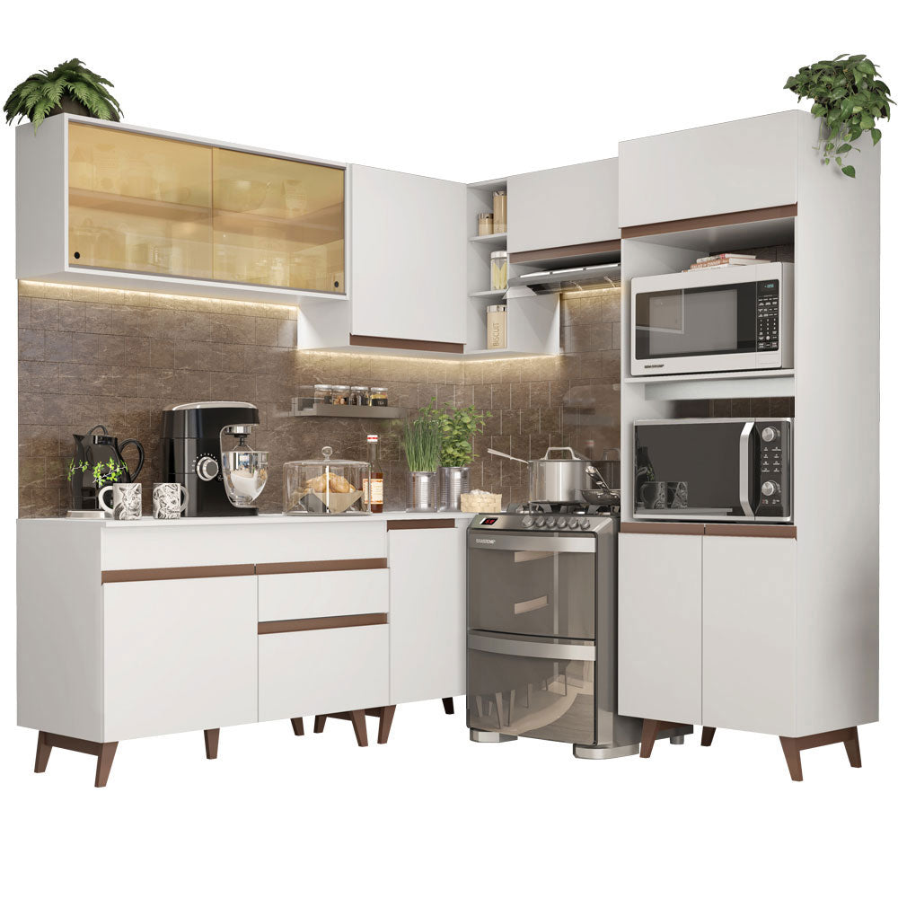 Cocina Integral de Esquina Reims 4.00 m con Encimera Blanco 02