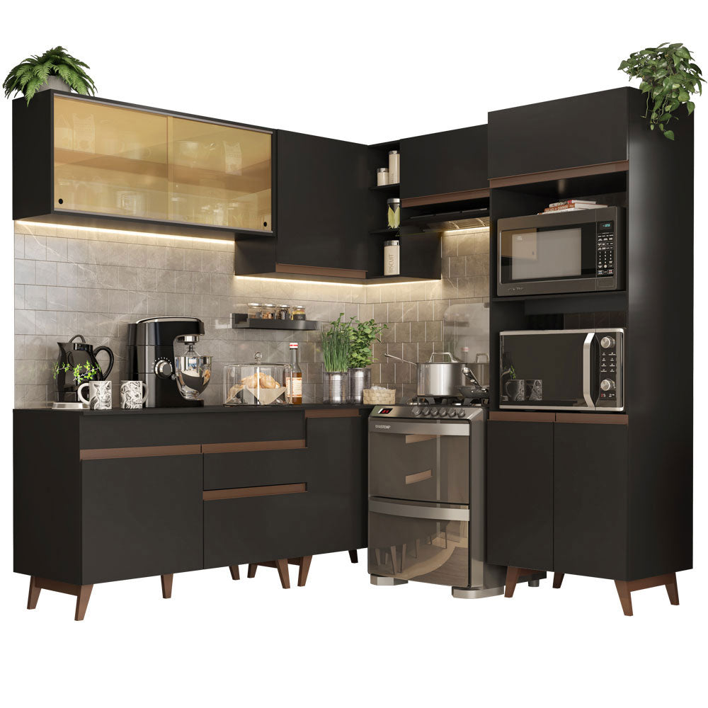 Cocina Integral de Esquina Reims 4.00 m con Encimera Negro 02