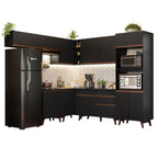 Cocina Integral de Esquina Reims 4.70 m con Encimera Negro 01