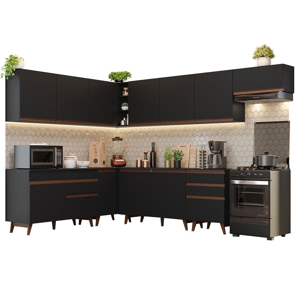 Cocina Integral de Esquina Reims 5.10 m con Encimera Negro 01
