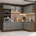 Cocina Integral de Esquina Vik 4.00 m Marrón/Gris 01