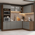 Cocina Integral de Esquina Vik 4.00 m Marrón/Gris 01