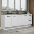Kit 2 Muebles de Cocina Bajo Agata 2.00 Metros Blanco
