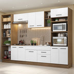 Cocina Integral Agata 3.30 Metros Marrón/Blanco 02
