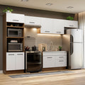 Cocina Integral Agata 3.50 Metros Marrón/Blanco 01