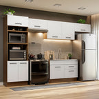 Cocina Integral Agata 3.50 Metros Marrón/Blanco 01