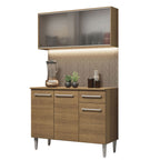 Cocina Integral Compacta Emilly 1.05 Metros Marrón